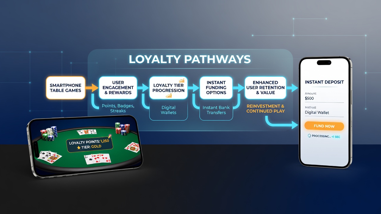 Dashboard view showing loyalty tiers synced with instant funding confirmations on mobile device