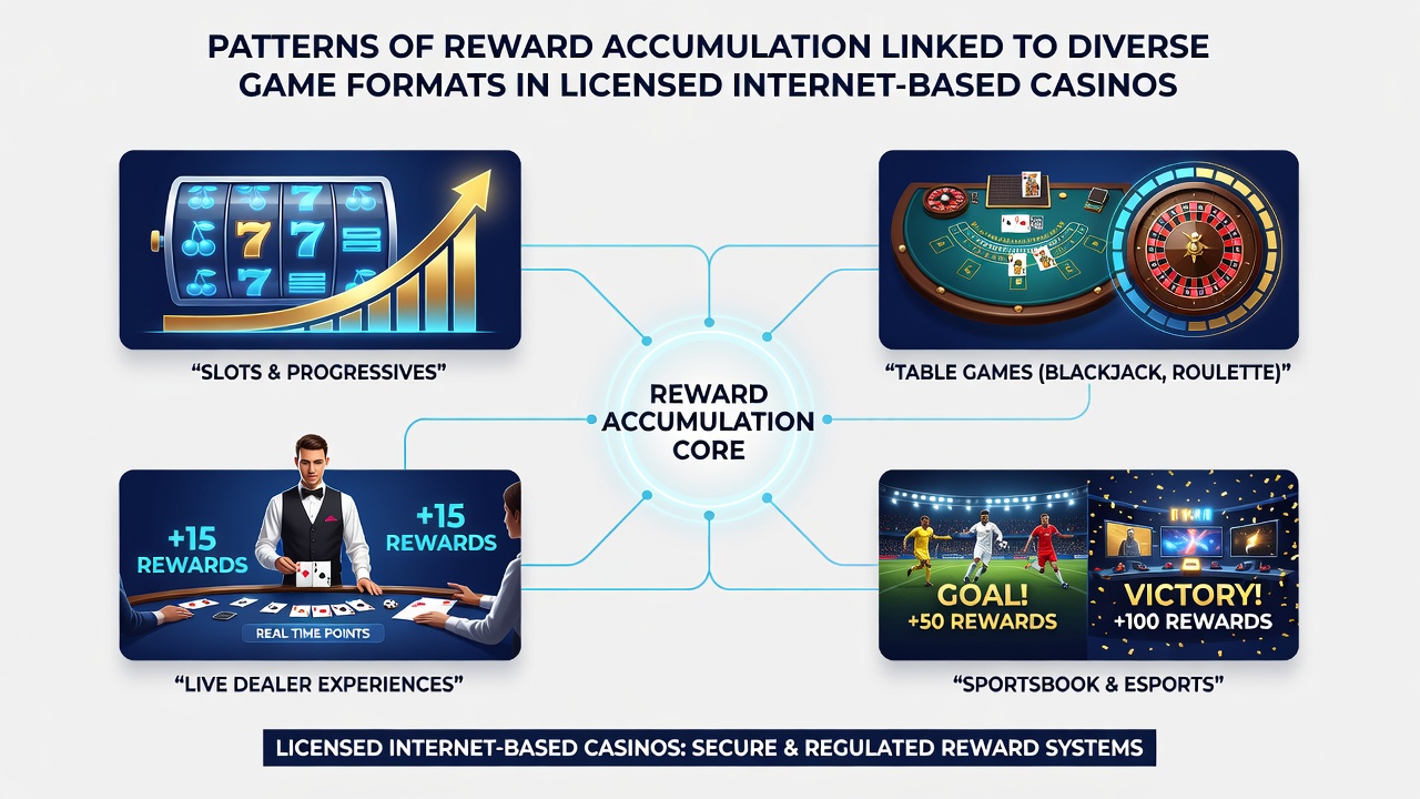Chart illustrating cumulative reward points over time for different casino game formats based on 2026 industry data