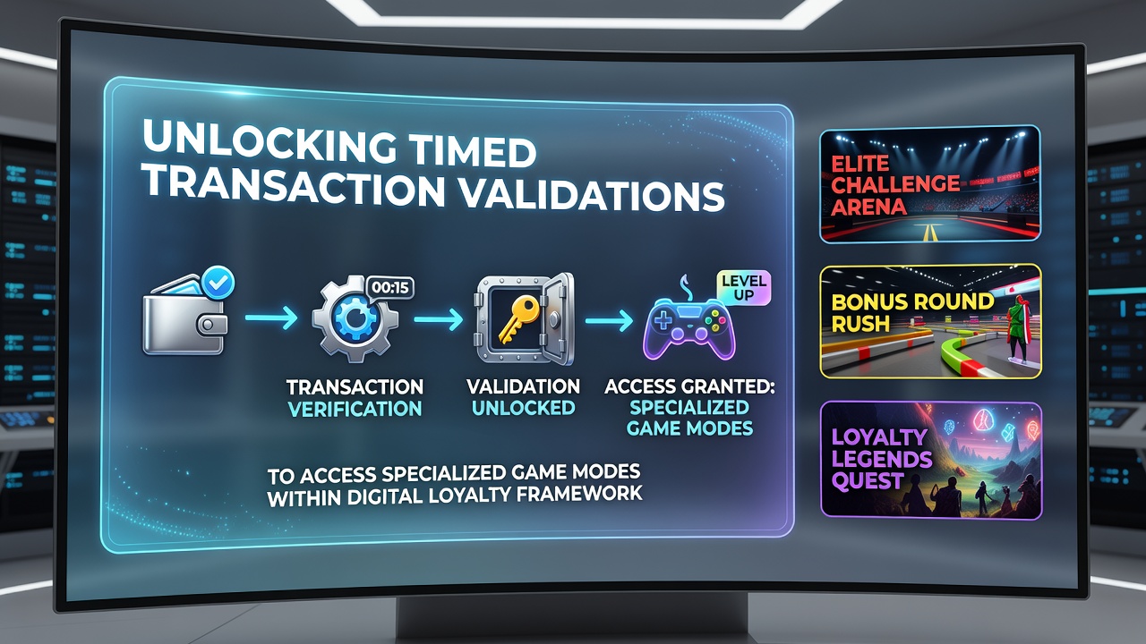 Mobile interface displaying unlocked specialized game modes after transaction validation
